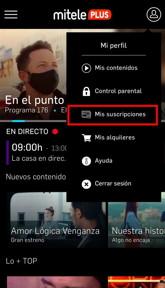Cómo dar de baja miTele Plus, paso 3