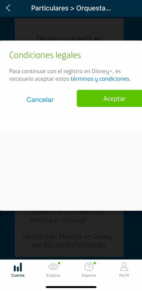 Cómo activar Disney plus con Movistar, paso 3