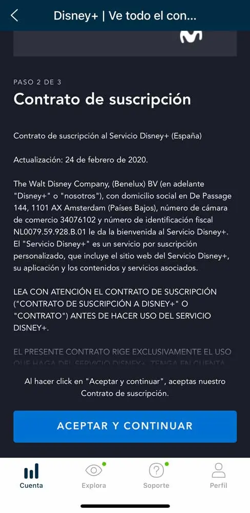Cómo activar Disney plus con Movistar, paso 5