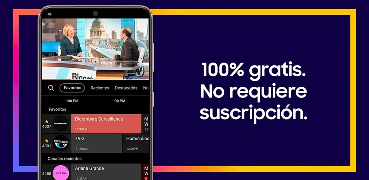 Cómo ver canales de televisión gratis por internet Samsung TV Plus