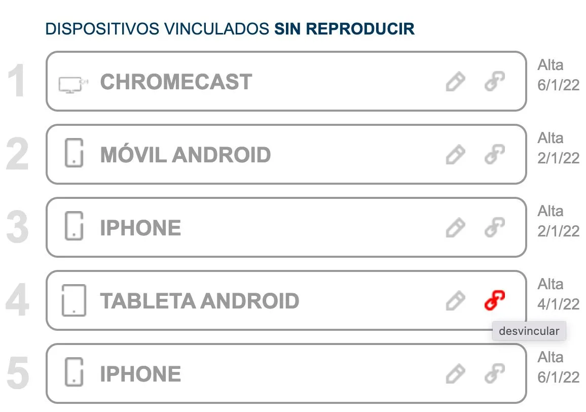 Cómo ver y gestionar los dispositivos conectados a Movistar+ Cómo desvincular dispositivos app Movistar Plus, paso 1