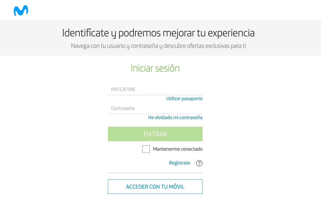 Cómo cambiar tarifa Movistar, paso 1