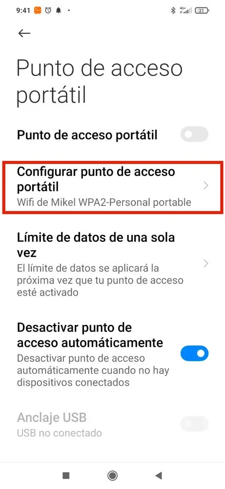 Cómo compartir WiFi Android, paso 3