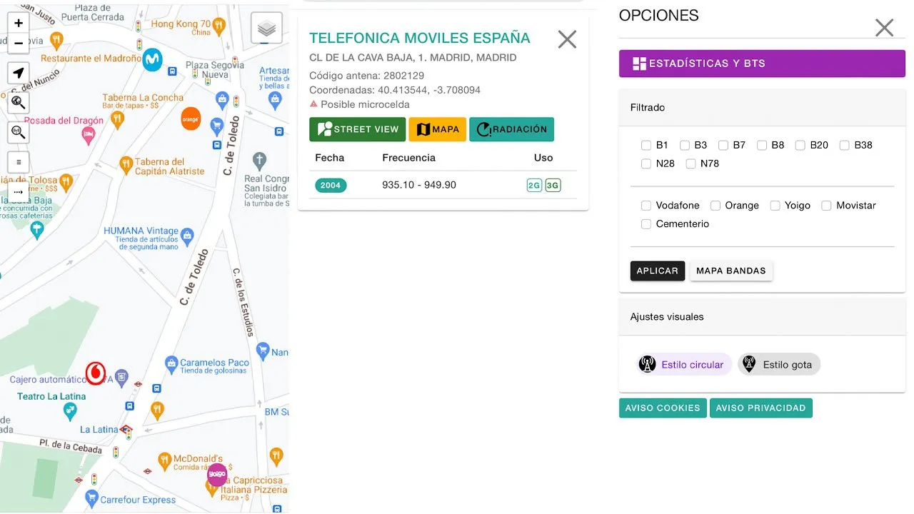 Consultar antenas AntenasMóviles