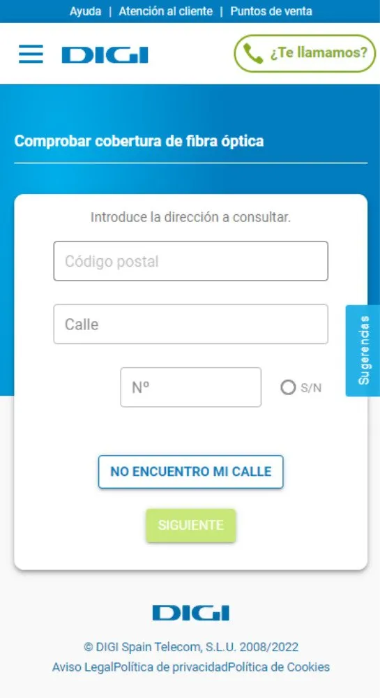 Consulta la cobertura de fibra de Digi en tu zona Cómo consultar la cobertura de fibra Digi paso 5
