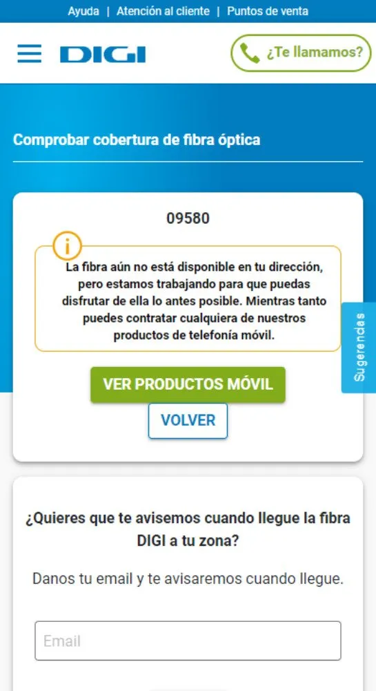 Consulta la cobertura de fibra de Digi en tu zona Cómo consultar la cobertura de fibra Digi paso 7