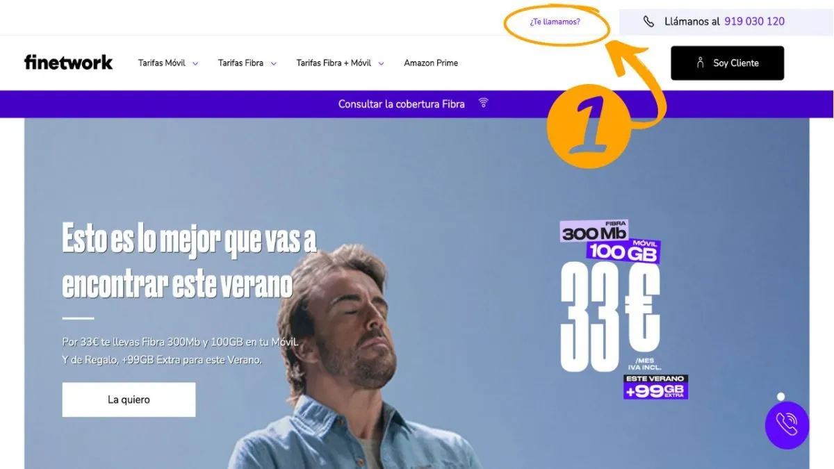 Cambiar tarifa Finetwork1