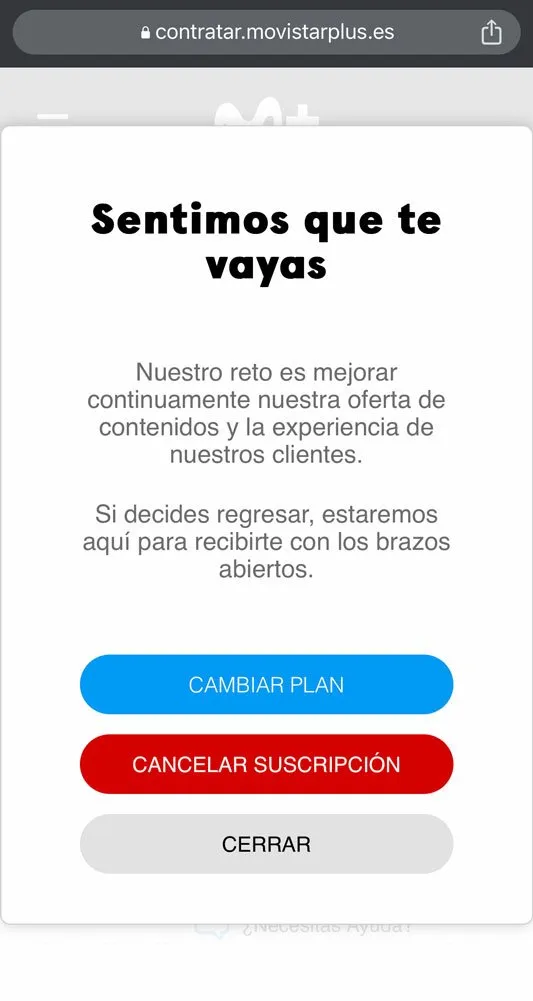 Cómo dar de baja Movistar Plus+, paso 3