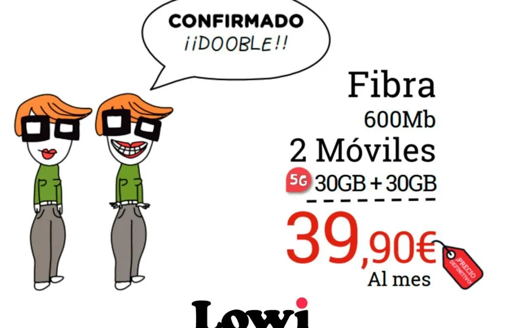Lowi amplia su oferta de packs: fibra y dos móviles por menos de 40 euros al mes