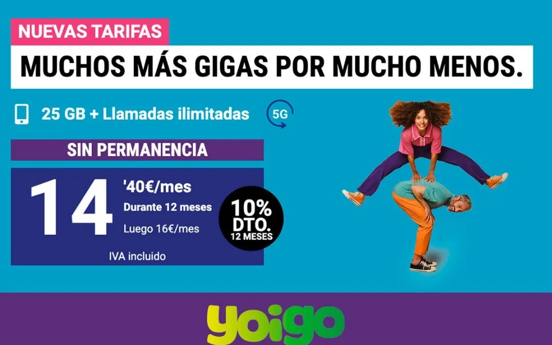 Yoigo renueva su oferta móvil: más datos y una velocidad reducida útil por un euro más