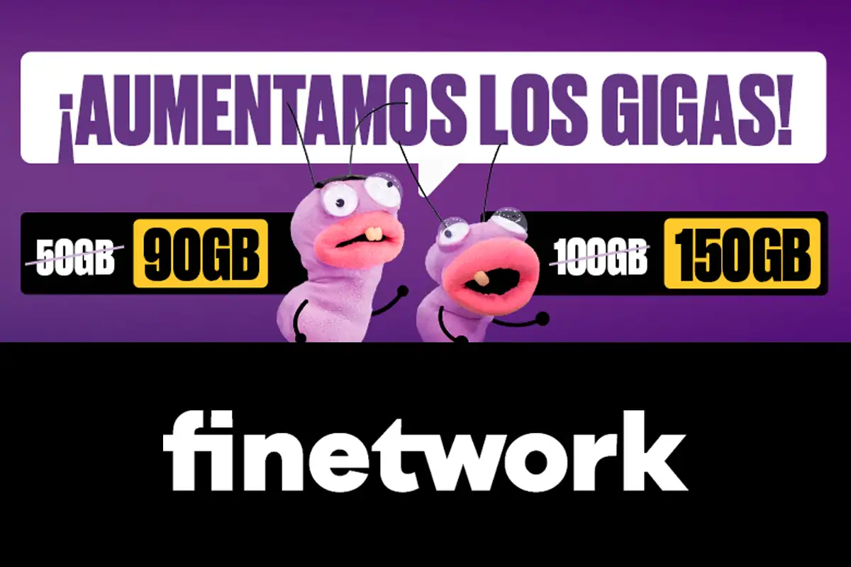 Aumento gigas gratis Finetwork, marzo 2024