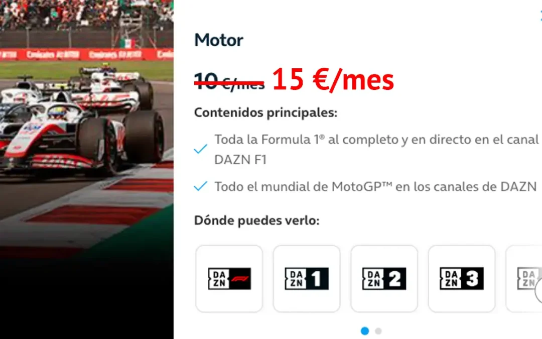 Ver la Fórmula 1, MotoGP o la Liga Endesa en Movistar será 5 euros más caro a partir de mayo