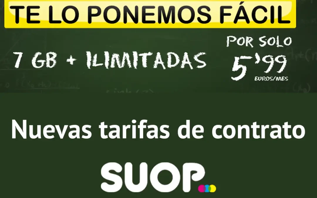 Suop actualiza su oferta de tarifas de contrato: más opciones para los que quieren más datos