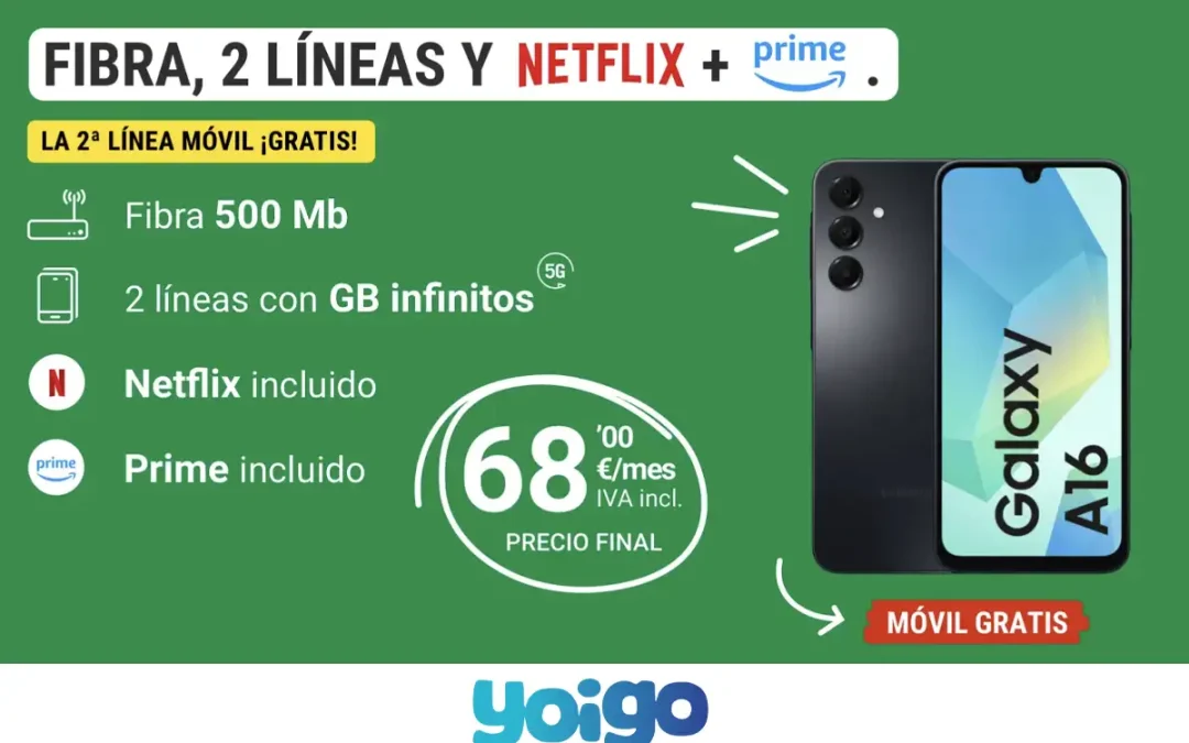 Yoigo renueva su oferta de fibra y móvil: más datos a cambio de más euros