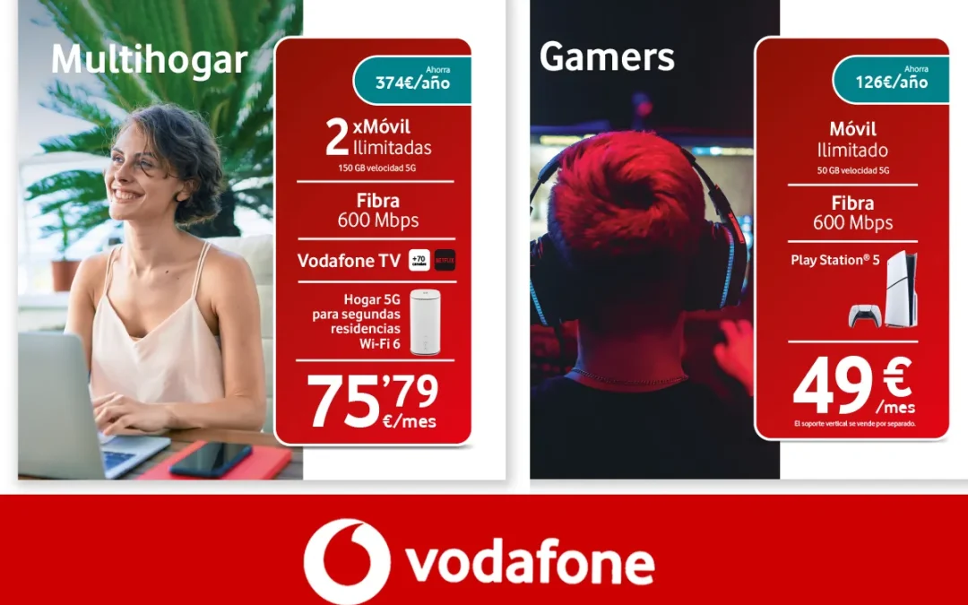 Vodafone estrena packs de ahorro para todo tipo de usuarios, con fibra, móviles, televisión y hasta consolas